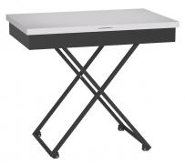 Стол универсальный трансформируемый Калифорния АНДРЭ Loft ЛДСП (Белый/Черный)