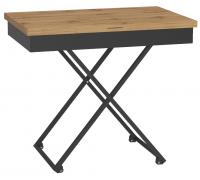 Стол универсальный трансформируемый Калифорния АНДРЭ Loft ЛДСП (Вотан/Черный)