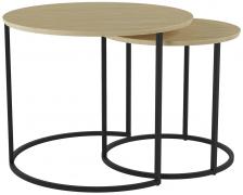 Комплект журнальных столов Калифорния Лесли (Дуб янтарный/Черный)