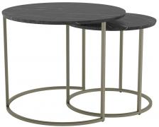 Комплект журнальных столов Калифорния Лесли (черный мрамор/титан)