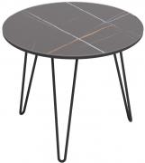 Стол журнальный Калифорния "РИД Glass 430" (сахара нуар/черный матовый)