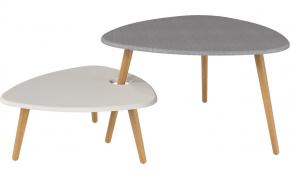 Стол журнальный Калифорния Стилгрей (серый лен / бежевый лен)