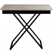 Стол-трансформер Левмар Apollo D95/S53 (белый мрамор/черные опоры)