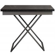 Стол-трансформер Левмар Apollo D97/S59 чёрный мрамор/серебро