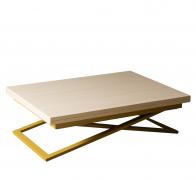 Стол-трансформер Левмар Compact D31/S90 (выбеленный дуб/золото)