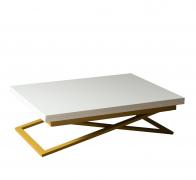 Стол-трансформер Левмар Compact D78/S90 (белый/золото)