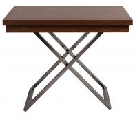 Стол-трансформер Левмар Cross  D44/S79 миланский орех/ опоры нерж.сталь
