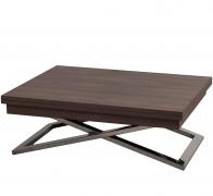 Стол-трансформер Левмар Cross  D69/S79 дуб шамони темный/ опоры нерж.сталь