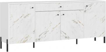 Комод Оливия (металлические опоры) Белый/Мрамор Золото