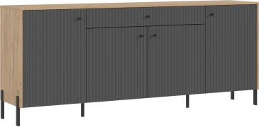 Комод Оливия (металлические опоры) Дуб Крафт/Графит софт