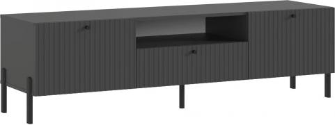 ТВ тумба Оливия (малая) (металлические опоры) (Графит/Графит Софт)