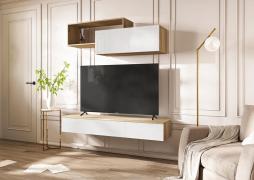 Гостиная Челси (комп. 2) Сонома/Белый глянец