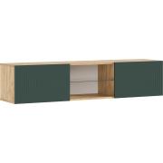 ТВ тумба Флэш подвесная (Дуб Крафт/Браш Мени Грин)