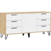 Комод Флэш (Дуб Крафт/Браш Вайт)