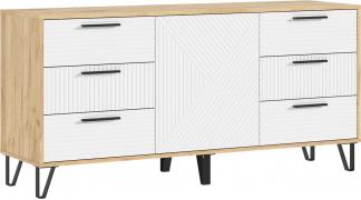 Комод Флэш (Дуб Крафт/Браш Вайт)