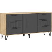 Комод Флэш (Дуб Крафт/Браш Графит)