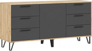 Комод Флэш (Дуб Крафт/Браш Графит)