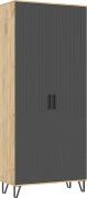 Шкаф Флэш (Прихожая) (Дуб Крафт/Браш Графит)