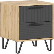 Прикроватная тумба Флэш (2шт.) (Дуб Крафт/Браш Графит)