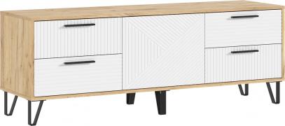 ТВ тумба Флэш (Дуб Крафт/Браш Вайт)