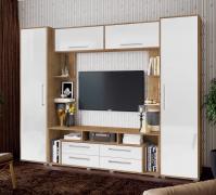 Гостиная Гармония (Дуб Крафт/Белый глянец)