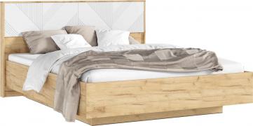 Кровать Ирис парящая (Дуб Крафт/Браш Вайт)