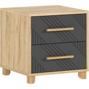 Тумба прикроватная Ирис (2 шт.) (Дуб Крафт/Браш Графит)