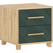 Тумба прикроватная Ирис (2 шт.) (Дуб Крафт/Браш Мени Грин)