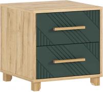 Тумба прикроватная Ирис (2 шт.) (Дуб Крафт/Браш Мени Грин)
