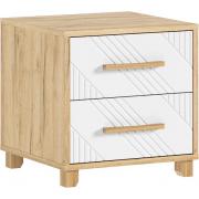 Тумба прикроватная Ирис (2 шт.) (Дуб Крафт/Браш Вайт)