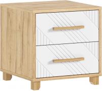 Тумба прикроватная Ирис (2 шт.) (Дуб Крафт/Браш Вайт)