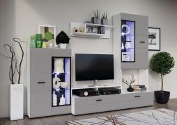 Гостиная Нэнси NEW Вариант №3 (Браш Грей, Белый)