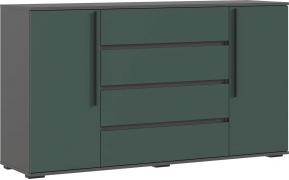 Комод Норд 1600 мм (2 двери/4 ящика) Графит/Изумруд