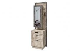 Прихожая Амели Тумба с зеркалом (Дуб Юкон/Бетон темный)