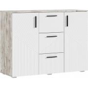 Комод Сильвия 1200 мм (2 двери/3 ящика) (Дуб Юкон/Браш Вайт)