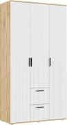 Шкаф Сильвия 3-х ств. (Дуб Крафт / Браш Вайт)