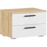 Тумба прикроватная Сильвия (Дуб Крафт/Браш Вайт) (2 шт.)