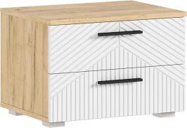 Тумба прикроватная Сильвия (Дуб Крафт/Браш Вайт) (2 шт.)