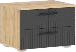 Тумба прикроватная Сильвия (Дуб Крафт/Браш Графит) (2 шт.)