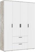 Шкаф Сильвия 4-х ств. (Дуб Юкон / Браш Вайт)