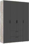 Шкаф Сильвия 4-х ств. (Дуб Юкон / Браш Графит)