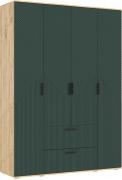 Шкаф Сильвия 4-х ств. (Дуб Крафт / Браш Мени Грин)