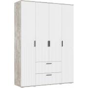 Шкаф Сильвия 4-х ств. (Дуб Юкон / Браш Вайт)