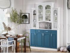 Буфет Констанция 4-х ств (Белый Матовый/Джинс)