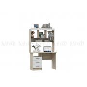 Стол Мартина с надстройкой (Дуб Сонома/Белый Глянец )