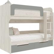 Кровать-чердак Юниор-4 (Дуб Крафт Белый/Шарли Бриз)