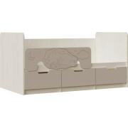 Кровать Юниор-4 (Дуб Крафт Белый/Шарли Мокко)