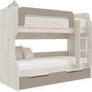 Кровать-чердак Юниор-4 (Дуб Крафт Белый/Шарли Мокко)