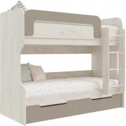 Кровать-чердак Юниор-4 (Дуб Крафт Белый/Шарли Мокко)