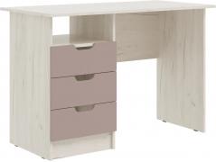 Стол с ящиками Юниор-4 (Дуб Крафт Белый/Шарли Пинк)